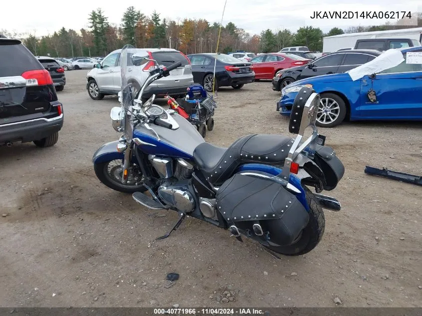 2019 Kawasaki Vn900 D VIN: JKAVN2D14KA062174 Lot: 40771966