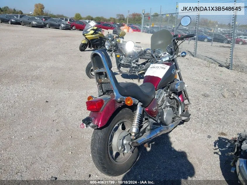 2003 Kawasaki Vn750 VIN: JKAVNDA1X3B548645 Lot: 40631799