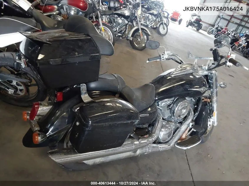 2005 Kawasaki Vn1600 A1 VIN: JKBVNKA175A016424 Lot: 40613444