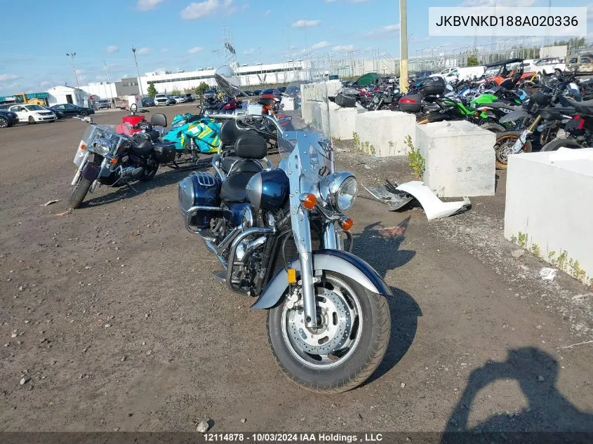 2008 Kawasaki Vn1600 D VIN: JKBVNKD188A020336 Lot: 12114878