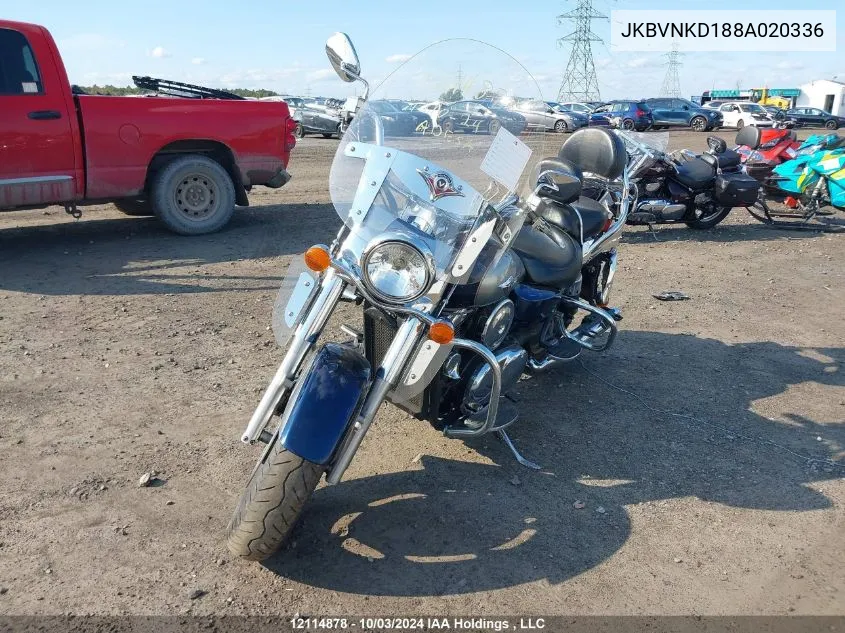 2008 Kawasaki Vn1600 D VIN: JKBVNKD188A020336 Lot: 12114878