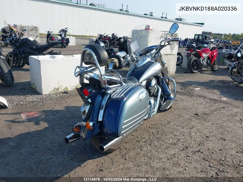 2008 Kawasaki Vn1600 D VIN: JKBVNKD188A020336 Lot: 12114878