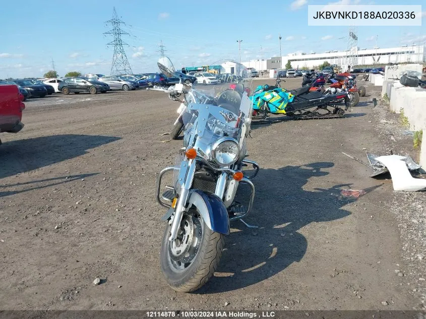 2008 Kawasaki Vn1600 D VIN: JKBVNKD188A020336 Lot: 12114878