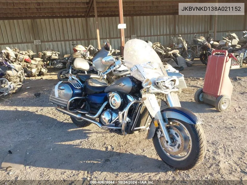 2008 Kawasaki Vn1600 D VIN: JKBVNKD138A021152 Lot: 40678044