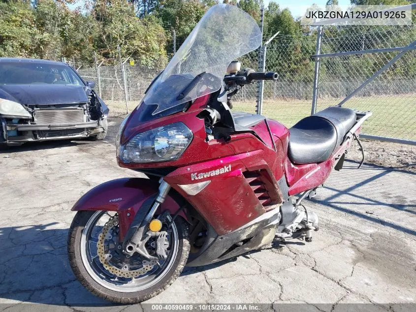 2009 Kawasaki Zg1400 A VIN: JKBZGNA129A019265 Lot: 40590459