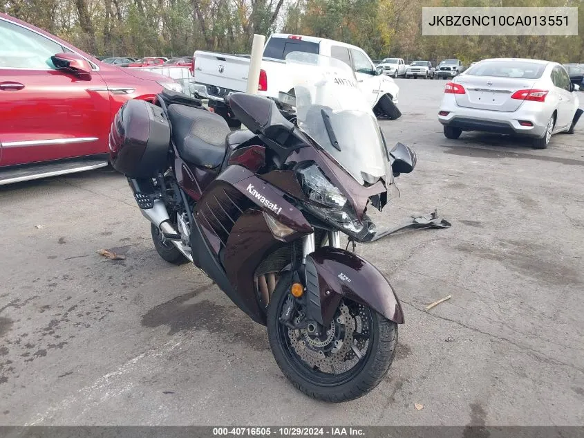 2012 Kawasaki Zg1400 C VIN: JKBZGNC10CA013551 Lot: 40716505