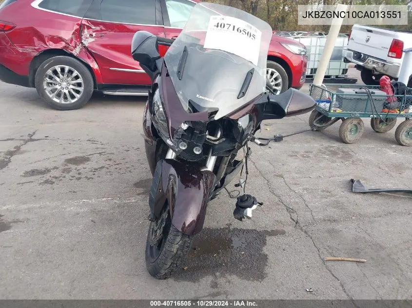 2012 Kawasaki Zg1400 C VIN: JKBZGNC10CA013551 Lot: 40716505