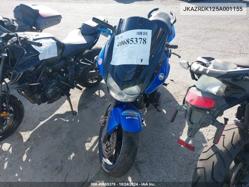 2005 Kawasaki Zr750 K1 VIN: JKAZRDK125A001155 Lot: 40685378