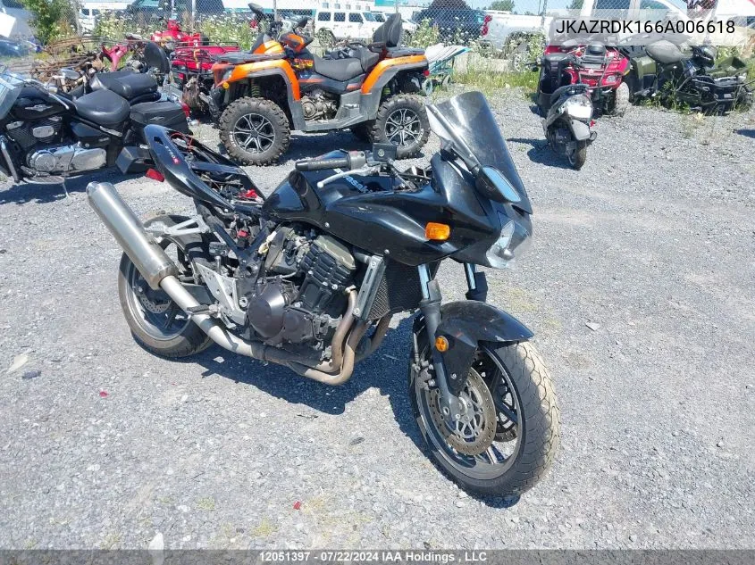 2006 Kawasaki Zr750 K6F VIN: JKAZRDK166A006618 Lot: 12051397