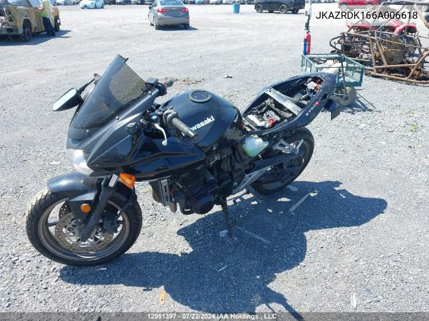 2006 Kawasaki Zr750 K6F VIN: JKAZRDK166A006618 Lot: 12051397