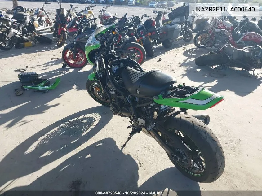 2018 Kawasaki Zr900 Ej VIN: JKAZR2E11JA000640 Lot: 40720548