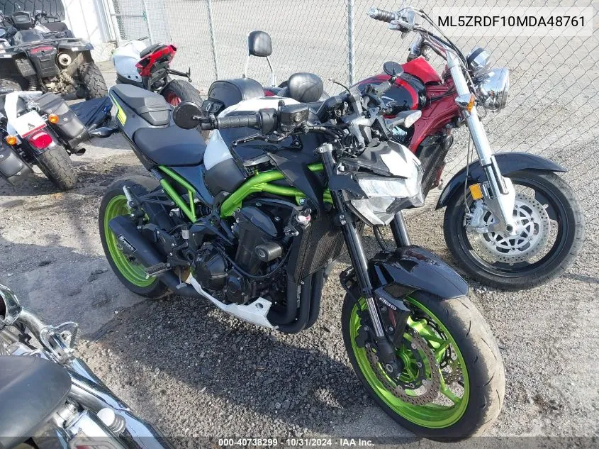 2021 Kawasaki Zr900 F VIN: ML5ZRDF10MDA48761 Lot: 40738299