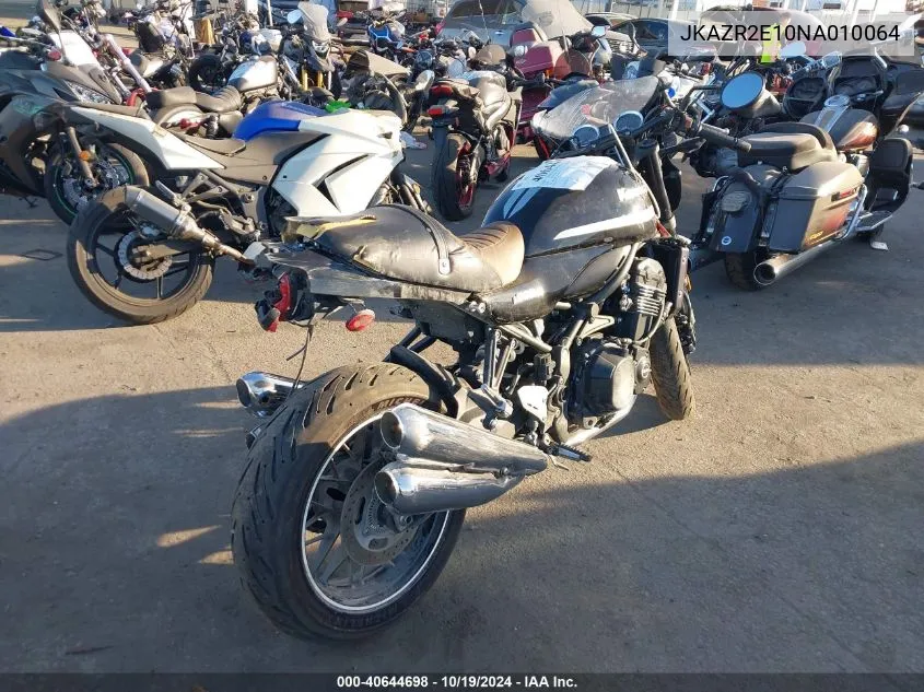 2022 Kawasaki Zr900 VIN: JKAZR2E10NA010064 Lot: 40644698