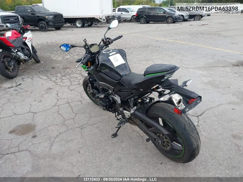 2023 Kawasaki Zr900 M VIN: ML5ZRDM16PDA63398 Lot: 12112433