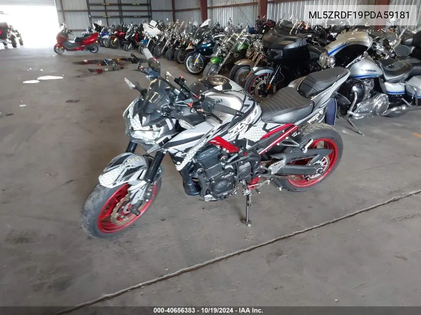 2023 Kawasaki Zr900 F VIN: ML5ZRDF19PDA59181 Lot: 40656383