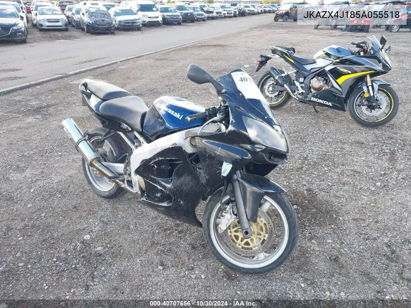 2005 Kawasaki Zx600 J1 VIN: JKAZX4J185A055518 Lot: 40707656