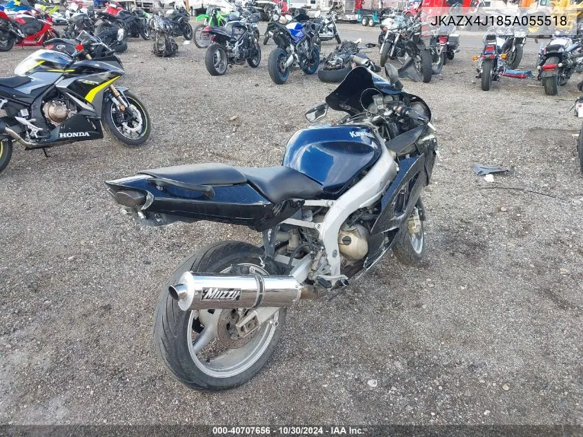 2005 Kawasaki Zx600 J1 VIN: JKAZX4J185A055518 Lot: 40707656