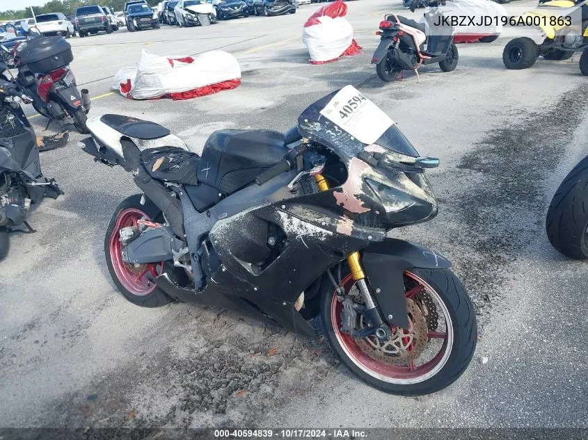 2006 Kawasaki Zx636 C1 VIN: JKBZXJD196A001863 Lot: 40594839