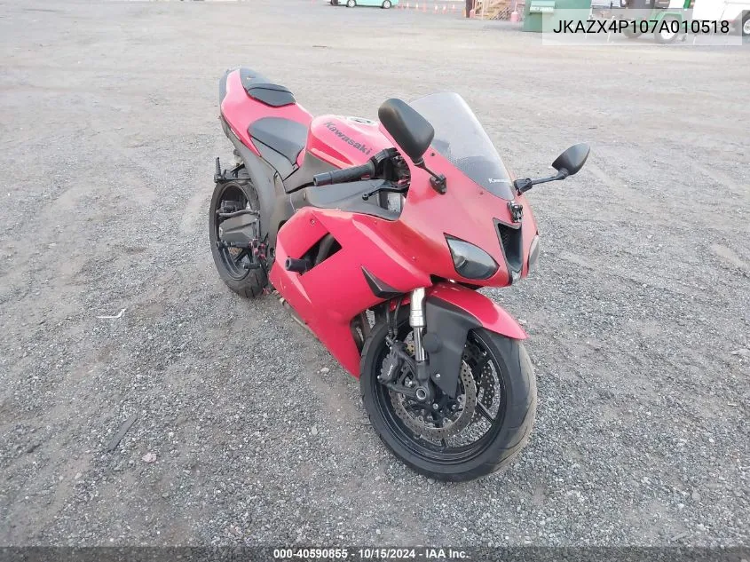 2007 Kawasaki Zx600 P VIN: JKAZX4P107A010518 Lot: 40590855