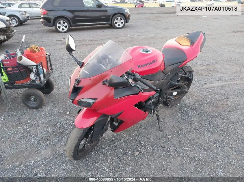 2007 Kawasaki Zx600 P VIN: JKAZX4P107A010518 Lot: 40590855