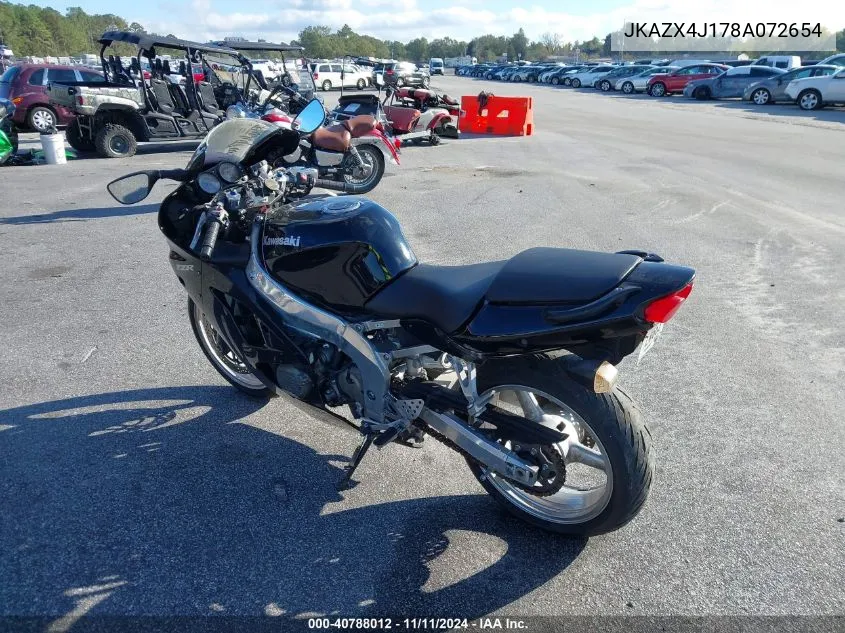 2008 Kawasaki Zx600 J1 VIN: JKAZX4J178A072654 Lot: 40788012