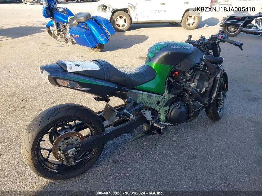 2018 Kawasaki Zx1400 J VIN: JKBZXNJ18JA005410 Lot: 40730323