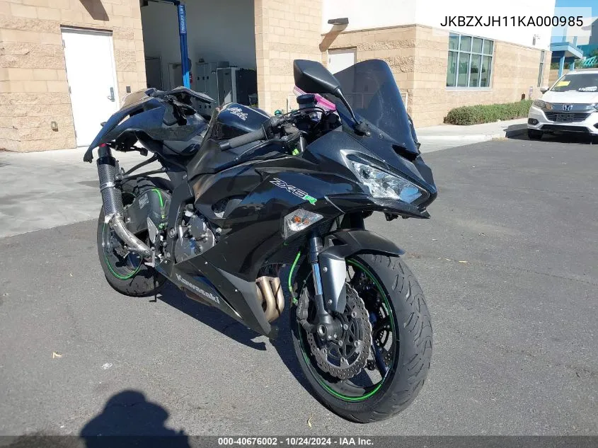 2019 Kawasaki Zx636 K VIN: JKBZXJH11KA000985 Lot: 40676002