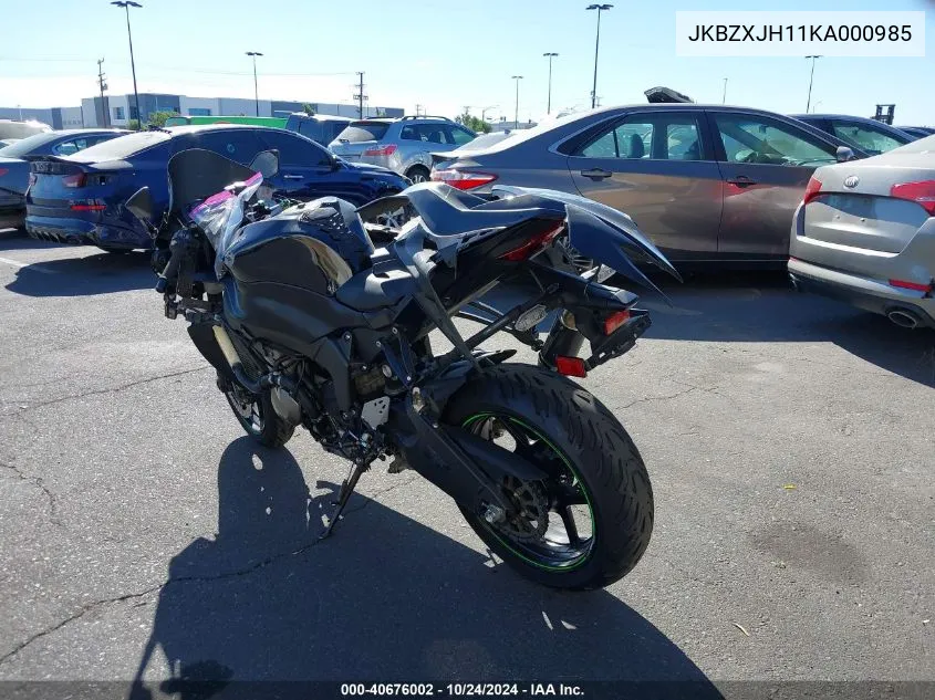 2019 Kawasaki Zx636 K VIN: JKBZXJH11KA000985 Lot: 40676002