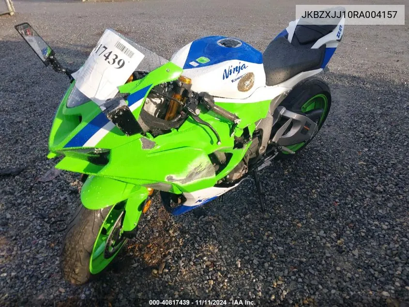 2024 Kawasaki Zx636 K VIN: JKBZXJJ10RA004157 Lot: 40817439