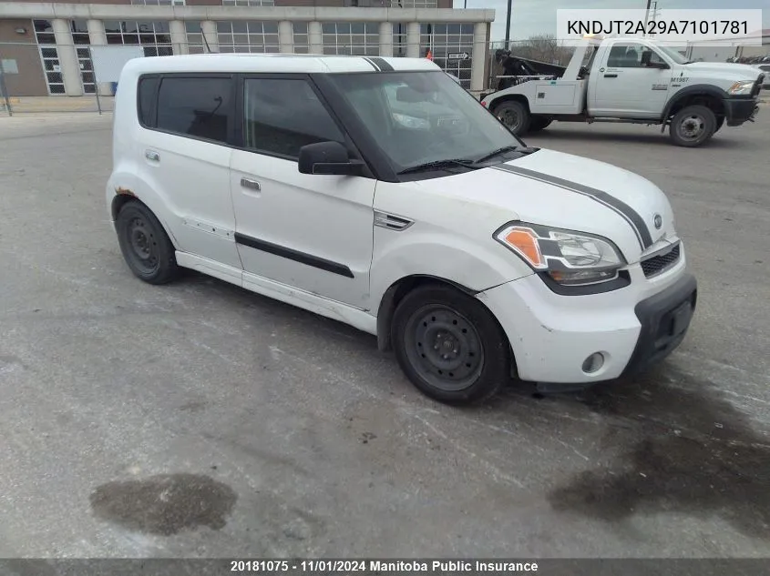 2010 Kia Soul 4U Sx VIN: KNDJT2A29A7101781 Lot: 20181075