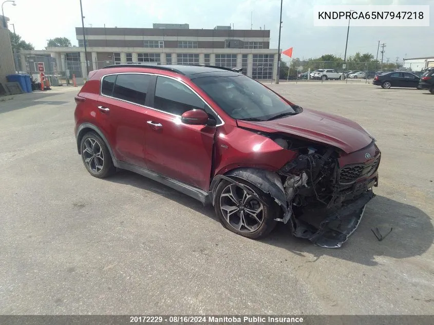 2022 Kia Sportage Sx Turbo VIN: KNDPRCA65N7947218 Lot: 20172229