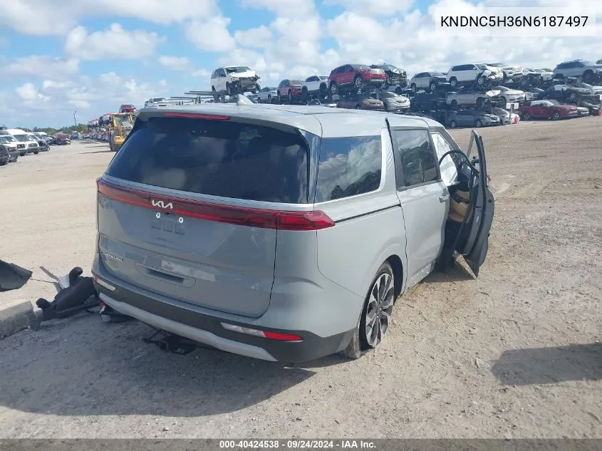 2022 Kia Carnival Mpv Ex VIN: KNDNC5H36N6187497 Lot: 40424538