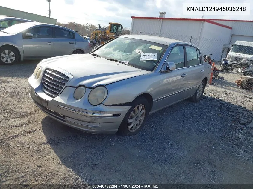 2004 Kia Amanti Base (A5) VIN: KNALD124945036248 Lot: 40792284