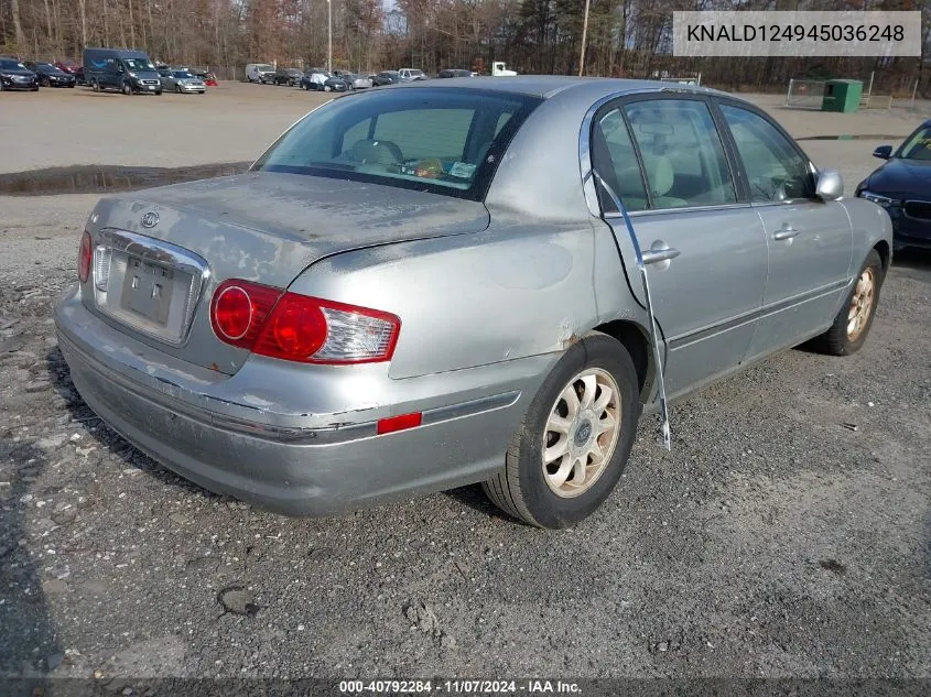 2004 Kia Amanti Base (A5) VIN: KNALD124945036248 Lot: 40792284