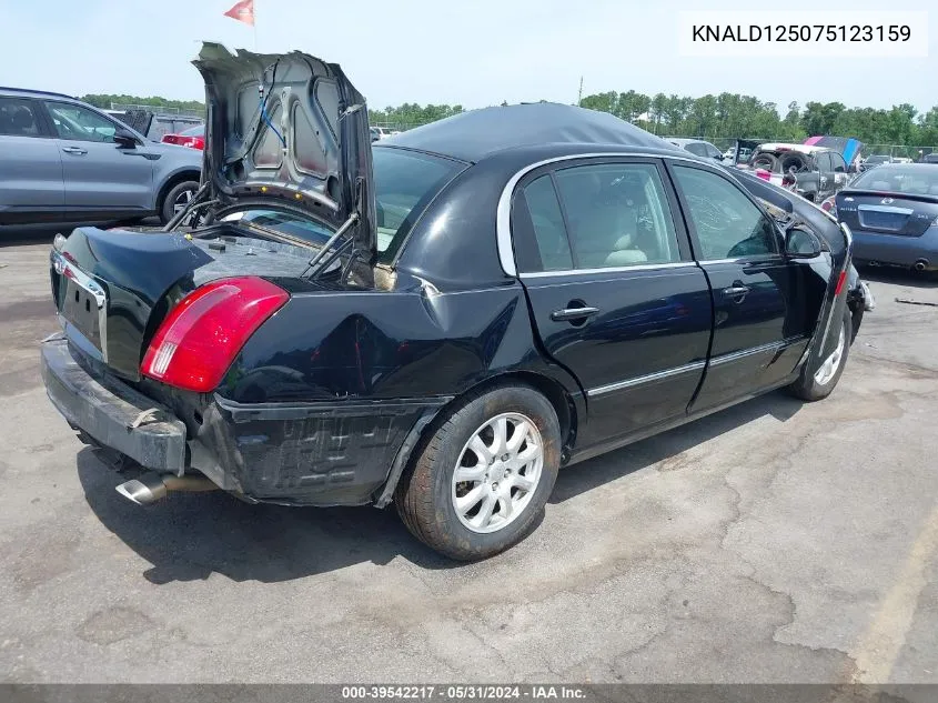 2007 Kia Amanti VIN: KNALD125075123159 Lot: 39542217