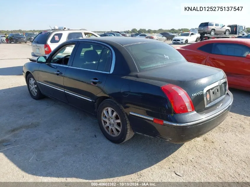 2007 Kia Amanti VIN: KNALD125275137547 Lot: 40603382