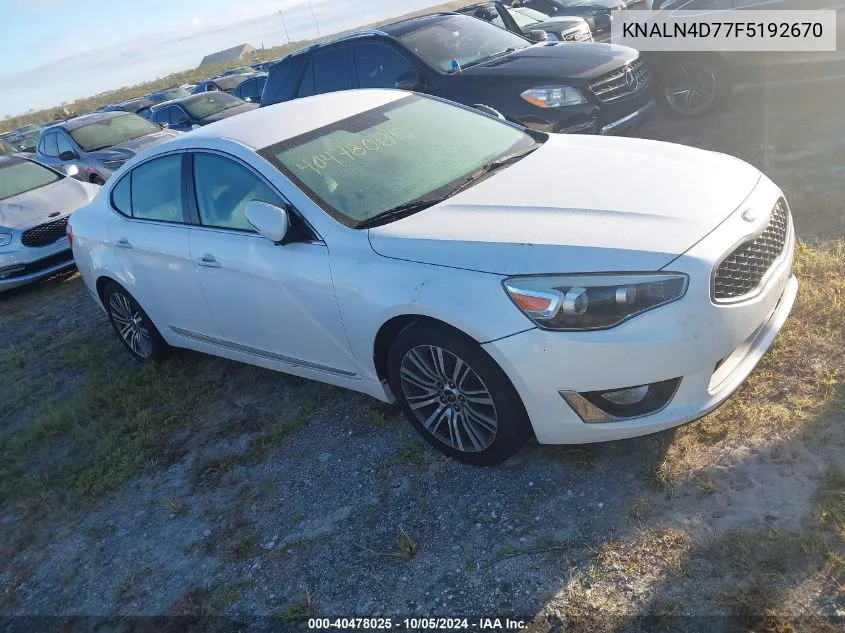 KNALN4D77F5192670 2015 Kia Cadenza Premium/Limited