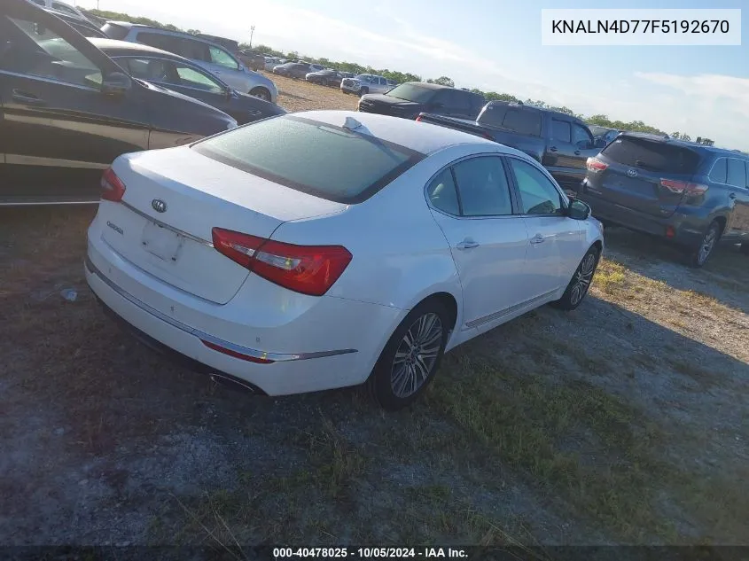 KNALN4D77F5192670 2015 Kia Cadenza Premium/Limited