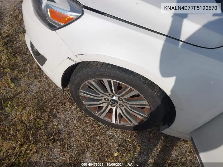 KNALN4D77F5192670 2015 Kia Cadenza Premium/Limited