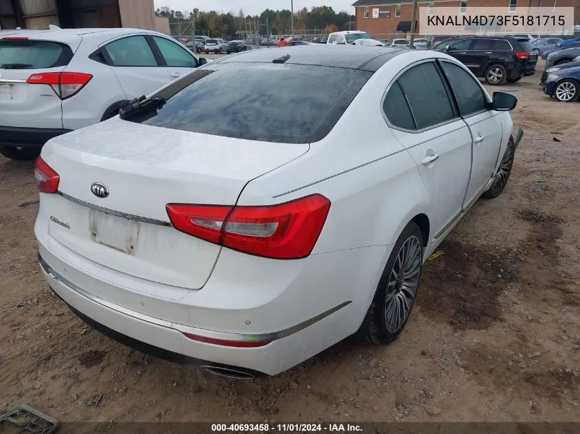 2015 Kia Cadenza Premium VIN: KNALN4D73F5181715 Lot: 40693458