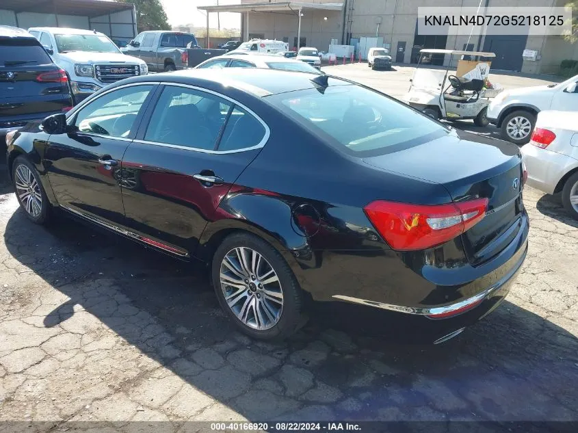 2016 Kia Cadenza Premium VIN: KNALN4D72G5218125 Lot: 40166920