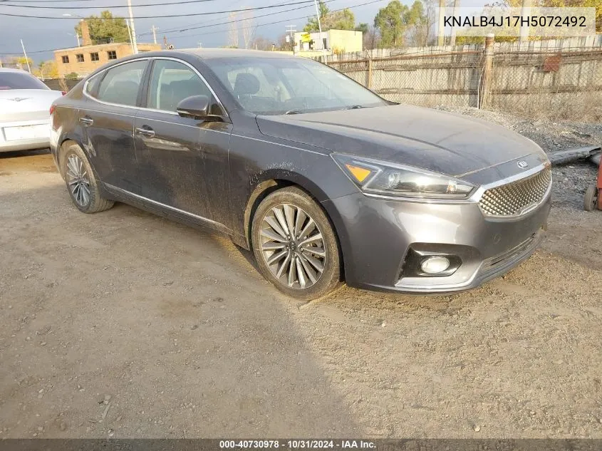 2017 Kia Cadenza Premium VIN: KNALB4J17H5072492 Lot: 40730978