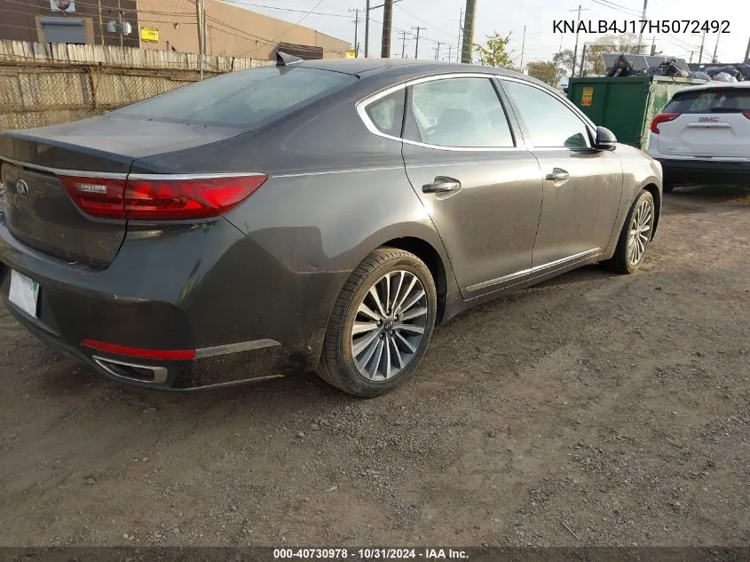 2017 Kia Cadenza Premium VIN: KNALB4J17H5072492 Lot: 40730978