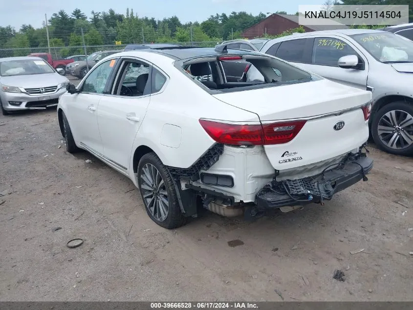 KNALC4J19J5114504 2018 Kia Cadenza Premium