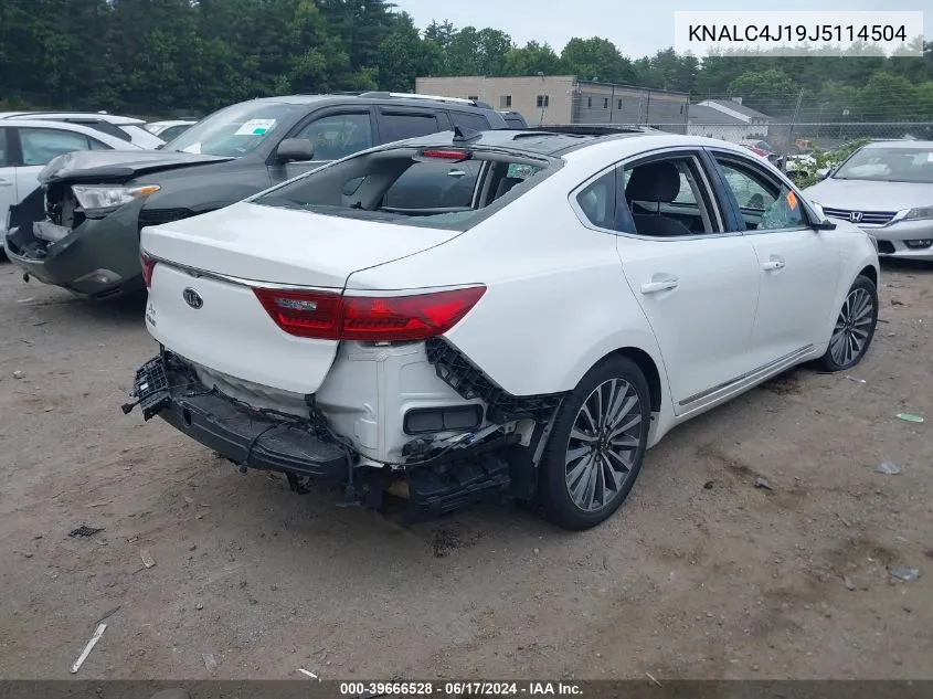 KNALC4J19J5114504 2018 Kia Cadenza Premium