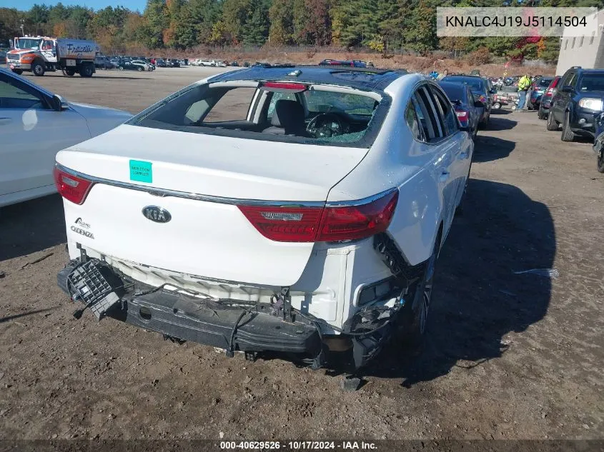 KNALC4J19J5114504 2018 Kia Cadenza