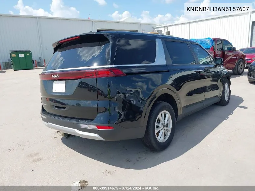 2022 Kia Carnival Mpv Lx Seat Package VIN: KNDNB4H36N6157607 Lot: 39914675