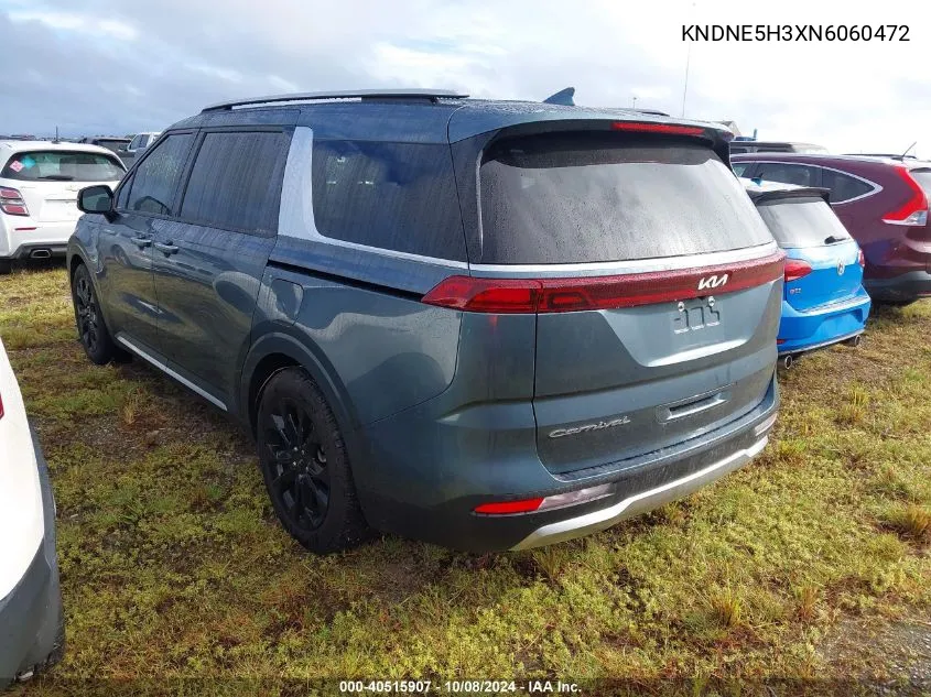 2022 Kia Carnival Sx Prestige VIN: KNDNE5H3XN6060472 Lot: 40515907