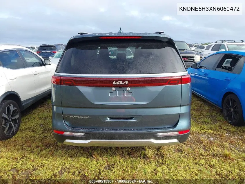 2022 Kia Carnival Sx Prestige VIN: KNDNE5H3XN6060472 Lot: 40515907