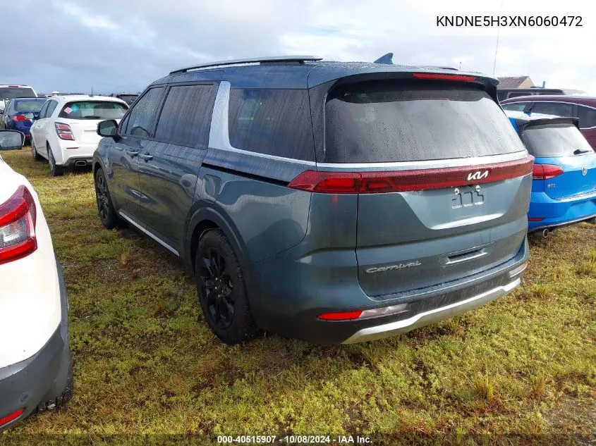 2022 Kia Carnival Sx Prestige VIN: KNDNE5H3XN6060472 Lot: 40515907